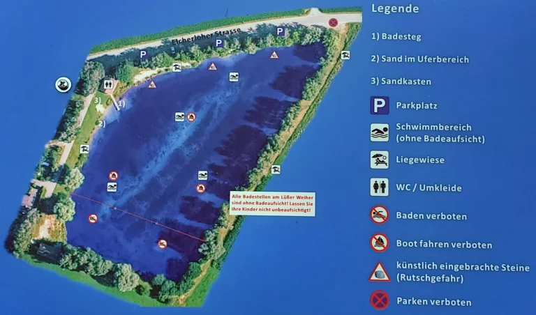 Übersichtskarte des Lüßer Badeweihers